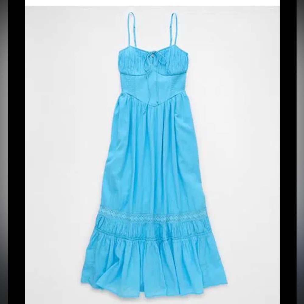 AE Corset Tiered Midi Dress